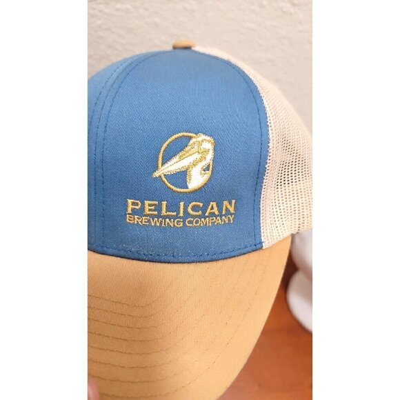 Pelican Brewing Co. Trucker Hat - Pacific Headwear - Mesh Back - Blue & Tan - Picture 8 of 8